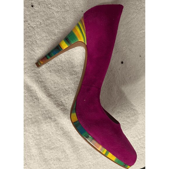 Nine West Women's Rocha Pink Suede Striped Heels - Picture 10 of 10